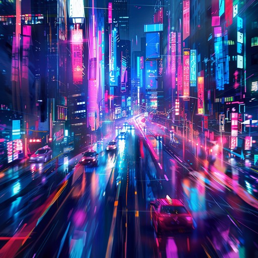 A synth heavy track that combines elements of rock and electronic music, driven by powerful beats and basslines, capturing the rebellious spirit and intense energy of a night drive in a bustling city. Layered with modulated synthesizers and electronic percussion, the song creates an edgy atmosphere, making it perfect for k pop fans looking for something dark and captivating.