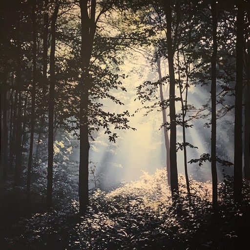 A softly played acoustic guitar merges with the background sounds of a waking forest, crafting an enchanting and meditative auditory experience that evokes the spirit of nature and folklore amidst early morning mists.