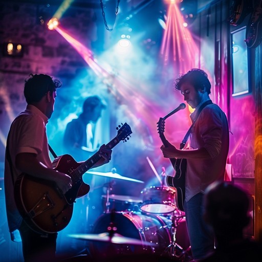 Imagine late night city streets aglow with neon lights. Funky saxophone melodies blend seamlessly with electronic beats and groovy basslines, creating a vibrant urban jazz house track perfect for late night dance sessions and adventures.