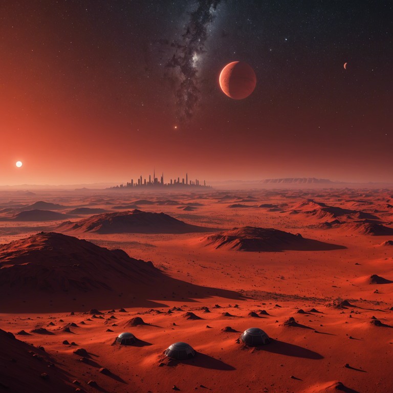 Imagine the crimson landscape of mars buzzing with the sounds of a futuristic funk jazz fusion. This track represents a musical spacecraft, a groove powered machine dancing across dusty red plains. With infusions of electric guitar riffs blending with cosmic sound waves, the song transcodes extraterrestrial experiences into funky rhythms and jazz harmonics.