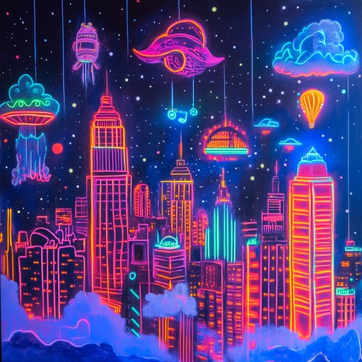 Traversing through neon lit streets with whimsical beats.