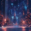 a festive instrumental merging traditional and futuristic electronic sounds