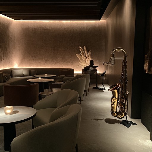 A gentle blend of smooth saxophone melodies and soft ambient textures creating an atmosphere perfect for unwinding in the late hours, capturing both the calmness and subtle passion of a warm summer night