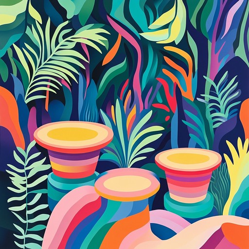 A vibrant instrumental combining traditional jungle percussions with modern dance synths, this track transports listeners to a lively rainforest party under electric skies. The infectious beat and energetic melodies create an atmosphere of celebration and movement.