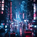 intense, vibrant 80s synthwave track for high speed chase