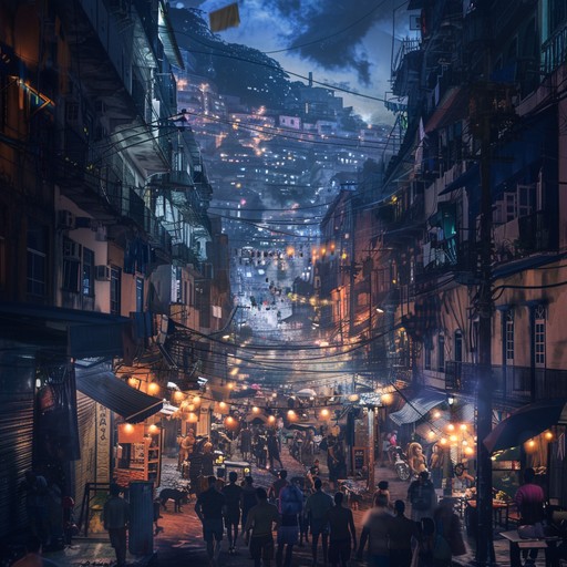 A dark and gritty bossa nova composition with strong rhythmic elements, capturing the intense energy and intrigue of rio's carnivals.
