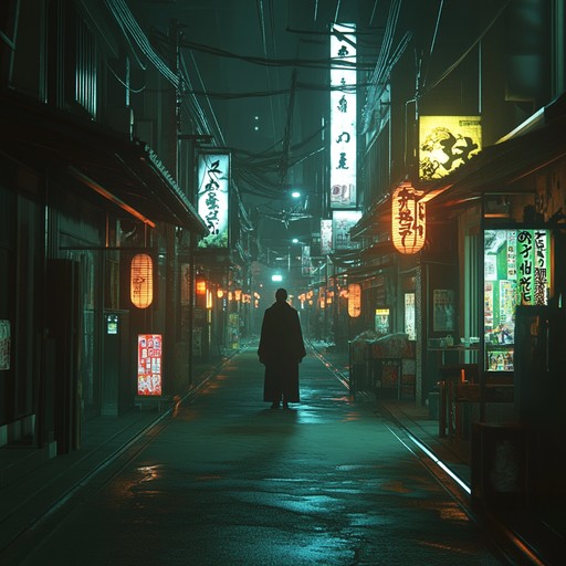 An instrumental j pop track that captures the haunting beauty of tokyo's nightscape, with ethereal synths and echoing melodies that evoke feelings of solitude and wonder.