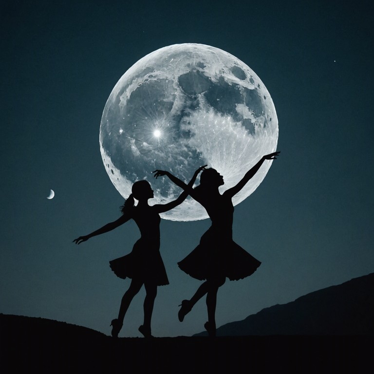 This composition combines the unsettling eeriness of midnight shadows with lively rock dance beats, providing a soundtrack for a surreal, otherworldly ballroom scene. The music shifts from moments of quiet tension to bursts of adrenaline, mimicking the unpredictable nature of shadows dancing under moonlight.
