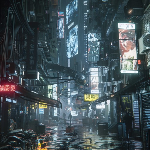 Pulsing synth rhythms set a fast pace as neon lights flash by, capturing the rush of a high stakes chase through a futuristic city. Background effects simulate distant machinery and city life, amplifying the immersion in a dramatic cyberpunk scenario Pulsing synth rhythms set a fast pace as neon lights flash by, capturing the rush of a high stakes chase through a futuristic city. Background effects simulate distant machinery and city life, amplifying the immersion in a dramatic cyberpunk scenario