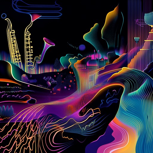 Dive deeper into the essence of jazz transformed by modern synths, where the textured layers of electronic pulses and jazz chords create a cocktail of urban night scenes, thriving under the cloak of twilight.