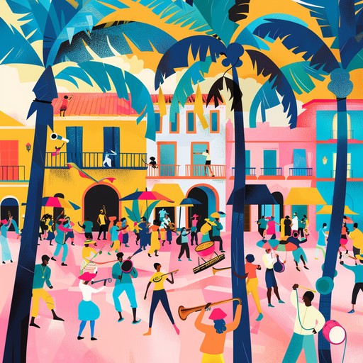 A lively afro cuban instrumental featuring upbeat percussion, intricate rhythms, and vibrant brass sections. Ideal for capturing the essence of a sunny street carnival, this track's infectious beats and joyous melodies invite listeners to dance and celebrate.