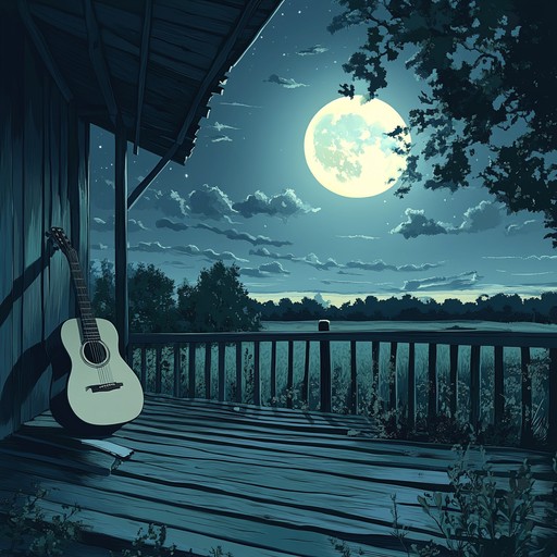 A calm blues track featuring soothing acoustic guitar melodies that capture the peaceful essence of a quiet night under the stars. The music fosters a sense of relaxation and gentle contemplation.