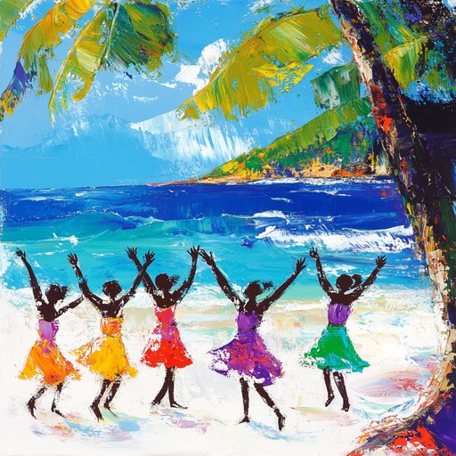 An energetic performance blending vibrant saxophone solos with latin jazz rhythms, invoking the spirit of sun soaked caribbean beaches, dance, and celebration