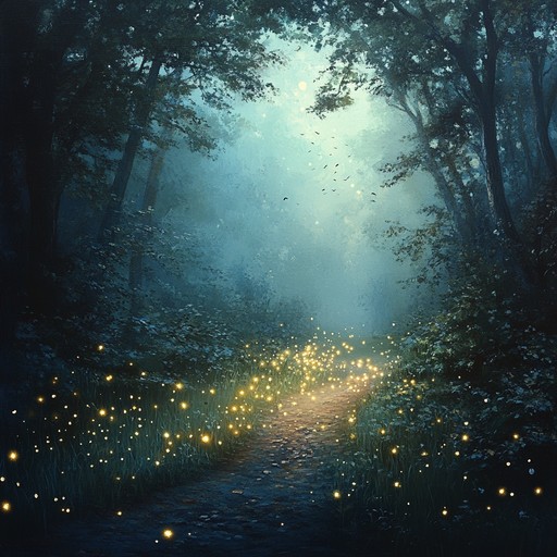 This piece transports the listener to an ethereal forest adorned with whispering trees and sparkling fireflies. The gentle strumming of the acoustic guitar, combined with mesmerizing, unpredictable folk melodies, paints a serene picture of nature's quiet magic. Perfect for moments of reflection and peace, it captures an aura of mystical tranquility.