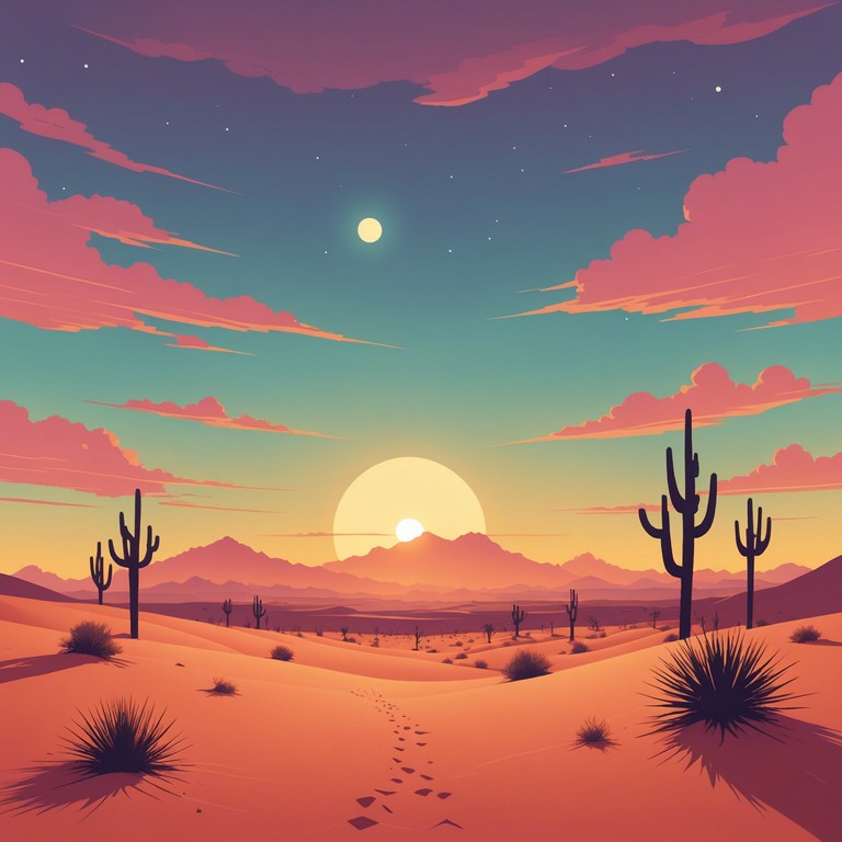 Imagine being transported to an expansive desert as the sun sets, the sky painted in ambers and purples; this track encapsulates that serene yet profound experience with its soothing and expansive synthesizer melodies.