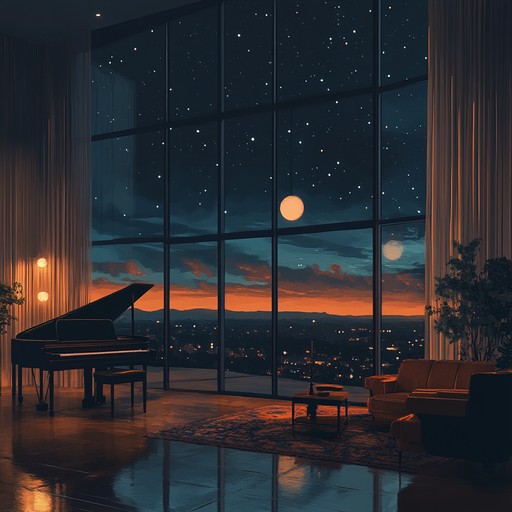 This instrumental piece blends gentle piano melodies with soft tones, capturing the serene ambiance of a tranquil autumn evening in a torch lounge setting.