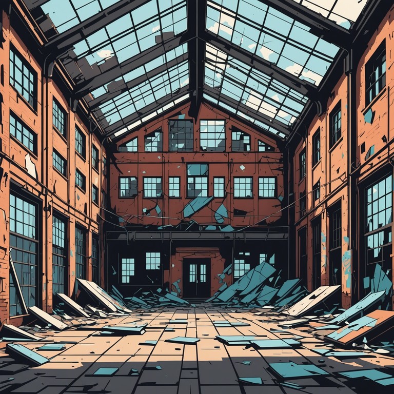 Imagine an old, abandoned factory where the remnants of heavy machinery start to vibrate, producing a rhythmic funky sound enriched by the echoes of grunge. Distorted guitars join with funky bass lines creating a soundtrack that reflects both decay and the irresistible urge to dance.