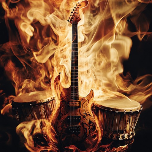 An instrumental that combines potent heavy metal guitar riffs with primal tribal drum rhythms, creating a powerful and energetic sound that stirs the spirit and ignites the senses.