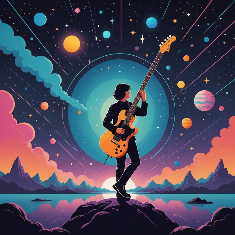 Dive deep into the sonic realms of psychedelic rock enriched with futuristic elements, as electric guitars and synthesisers create an encompassing soundscape reminiscent of a journey through the stars. Perfect for fans of expansive musical explorations.