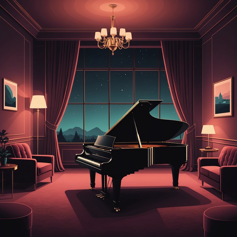 Imagine a sophisticated lounge at the peak of the night, where each chord resonates with a deep, velvety echo, providing a luxurious and powerful musical atmosphere. The composition combines strong rhythmic elements with lush melodic overlays to create a sound that is both opulent and immersive.