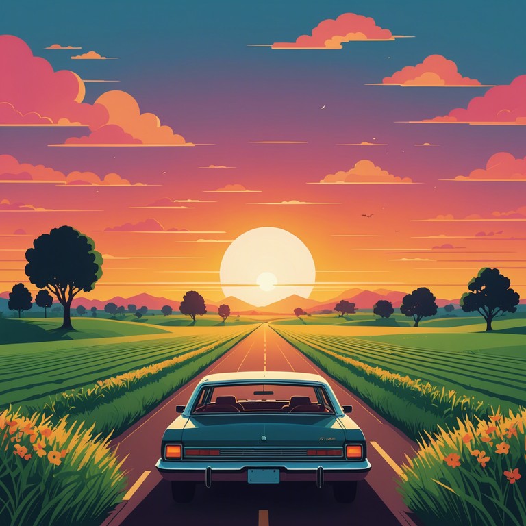 This track takes you on a spirited drive through the heartlands of america, where the robust flavors of americana music meet the charged atmosphere of a live festival. Featuring soaring instrumental solos that embody freedom and a zest for life, the music paints a vibrant landscape of rolling fields, sunsets, and the open road.