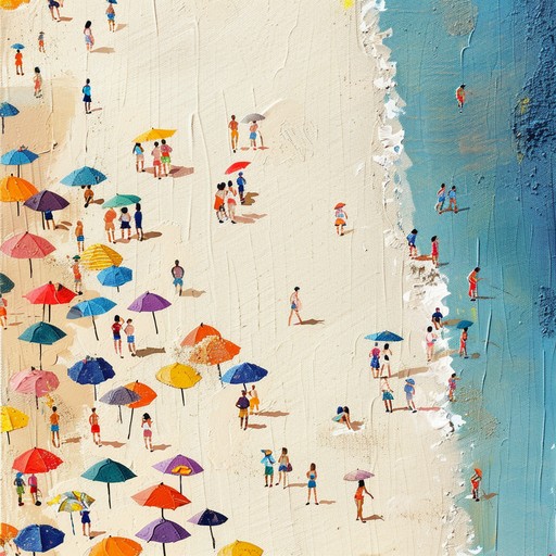 A lively and radiant instrumental track featuring bright synths and catchy beats, creating the perfect backdrop for a summer beach dance party, exuding joy and energy.