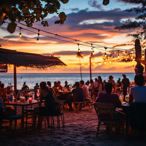 Envision a relaxing evening on a tropical island, refreshing drinks in hand, watching the sunset. This song blends energetic, upbeat rhythms with soothing lounge melodies, creating an ideal setting for unwinding and enjoying the evening's charm.