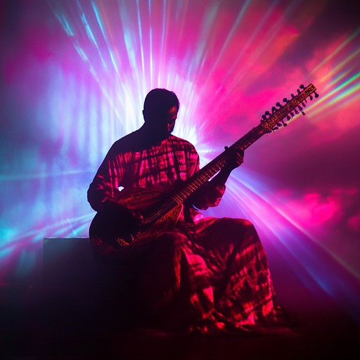 A dark fusion blending the spiritual intricacies of raga with the raw power of rock, creating a malevolent atmosphere through complex guitar riffs and sitar melodies