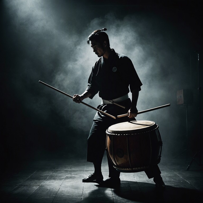 As if orchestrated by the gods of war themselves, this piece utilizes the thunderous echoes of taiko drums to underscore the relentless tension and adrenaline of an epic battle scene. The music portrays not just the physical engagement, but the intense emotional journey of the combatants.