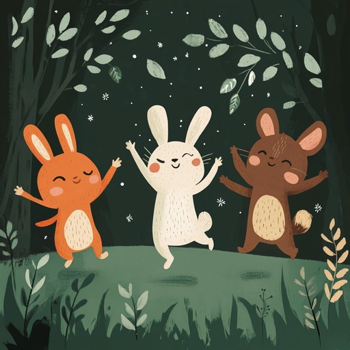 A lively tune filled with playful melodies depicting forest animals dancing and celebrating. Perfect for engaging young listeners with colorful sounds and enchanting rhythms.