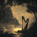 delicate harp melodies evoke serenity under starlit night skies.