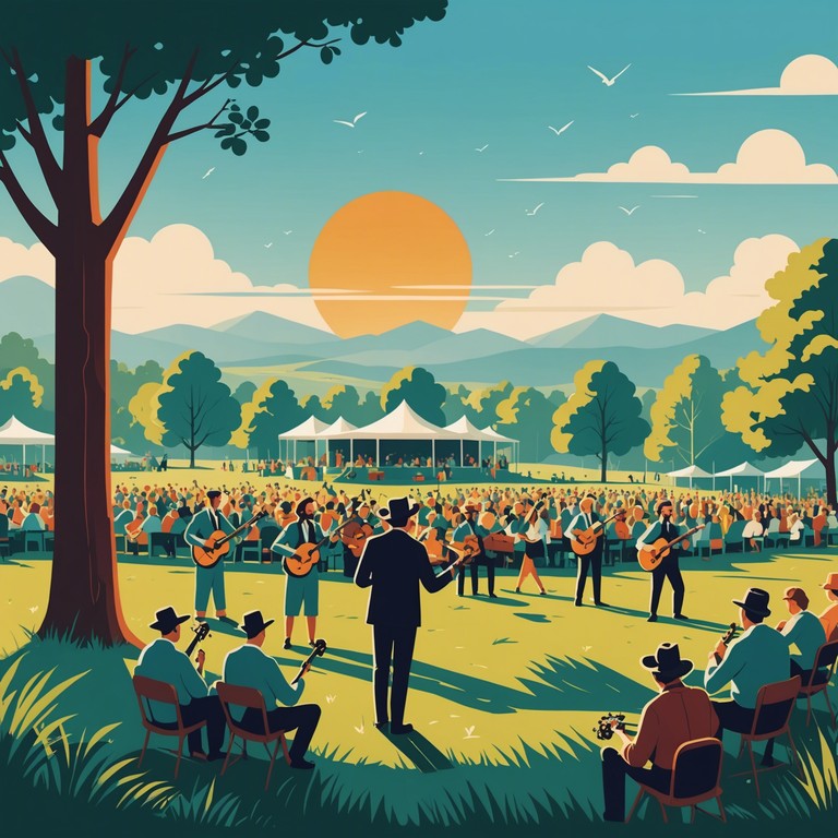 Imagine a hillside gathering where the main stage echoes with the strums of a banjo, bringing people together in a dance of joy and celebration.