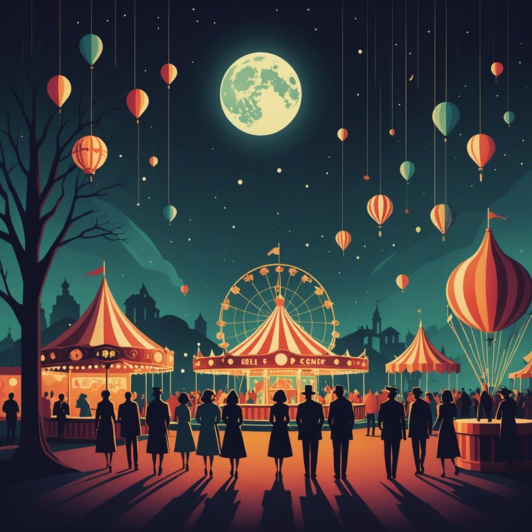 In this unique track, the pulsing rhythms of a vibrant accordion blend seamlessly with the dark, mysterious undertones of cabaret, creating an energizing yet slightly ominous atmosphere. Perfect for a nocturnal adventure or a mysterious theatrical scene, the music dances between joyous celebration and eerie intrigue, evoking images of a moonlit carnival filled with shadows and fleeting smiles.