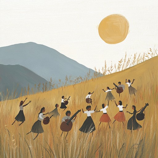 An exhilarating composition with galloping rhythms, rustic folk melodies, and a powerful stomp beat that captures the essence of rural celebrations. This lively track invokes the spirit of outdoor festivities and communal energy.