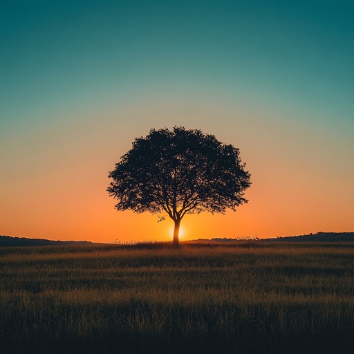 A soothing instrumental featuring gentle guitar strumming and subtle harmonics, creating a serene atmosphere reminiscent of wide open fields at sunset. The music transports listeners to a simpler, serene rural life filled with the beauty of nature and tranquility.