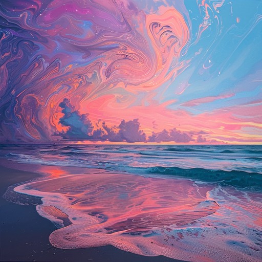 Immerse yourself in a sunset beach vibe infused with a dreamy, psychedelic twist. This instrumental bossa nova track layers smooth, sultry rhythms with cosmic, swirling synths, creating a serene, otherworldly atmosphere. With its combination of traditional brazilian groove and trippy electronic textures, it transports you to a warm, tropical evening under starry skies.