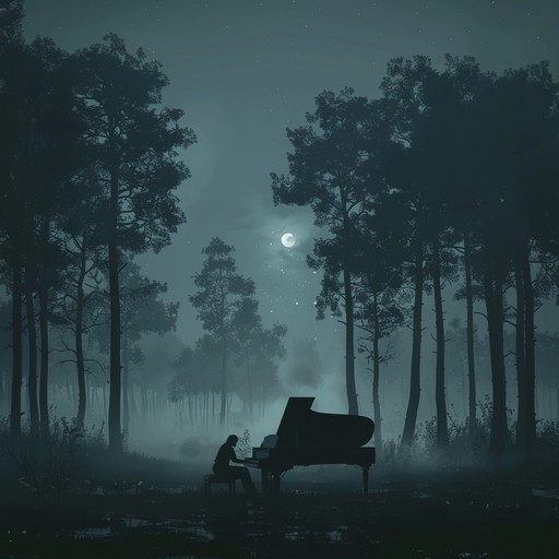 This composition features a soft, mournful piano as it dances across ethereal soundscapes. Ambient textures and delicate echoes create a dreamy, melancholic ambiance, evoking a sense of reflective solitude.