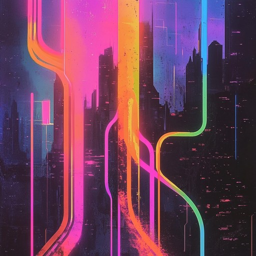 An energetic instrumental electronica piece that combines perky synths and catchy beats to evoke feelings of happiness and excitement, inspired by neon cityscapes and futuristic vibes