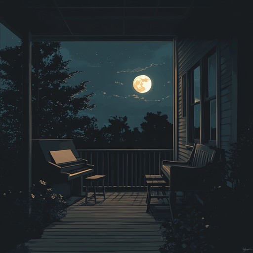 A soothing fusion of jazzy chords and laid back beats, evoking memories of quiet nights spent on a veranda under the moonlight. Gentle piano melodies intertwine with a steady groove, encapsulating the ambiance of a heartfelt embrace.