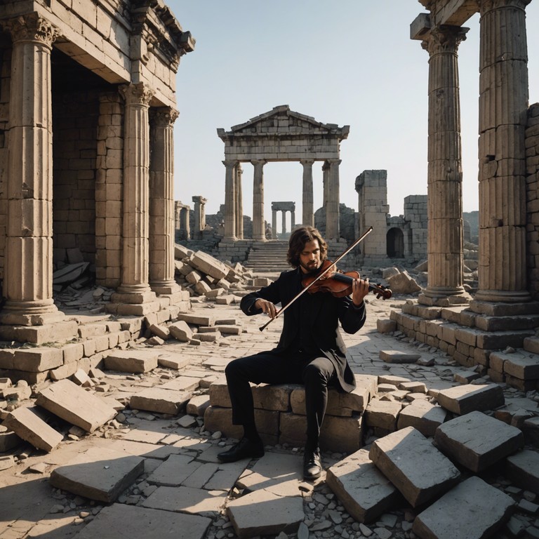 In a soundscape that feels both vast and intimate, the violin emerges as the central voice, cutting through layered orchestral depth to channel the spirits of a once vibrant history now only whispered about in the echoes of time.