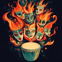 fiery instrumental depicting chaos and rebellion during carnival festivities.