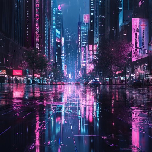 An instrumental chillwave track that captures the essence of cruising through a neon lit cityscape at night, blending lush synths and smooth beats to create an uplifting and dreamy atmosphere.