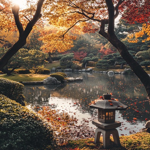 A heartwarming instrumental piece that blends gentle piano melodies with shimmering synths, evoking the feeling of a serene autumn day in japan. The song progresses with a gentle rhythm, encapsulating the beauty of falling leaves and the crispness in the air, bringing a sense of comfort and nostalgia.