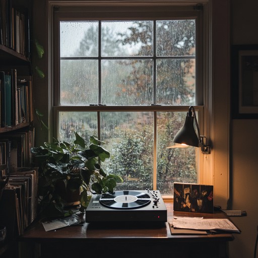 An evening's essence captured in music, blending the timeless sounds of a gently played electric piano with the rhythmic patter of rain. It invites the listener into a contemplative state, where each note resonates with the comforting ambiance of a rainy night.