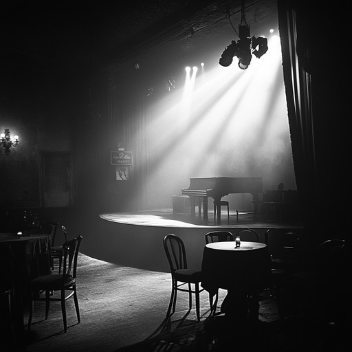 An unsettling cabaret piece featuring a haunting piano in a ghostly theater. Eerie harmonies and discordant melodies create a chilling atmosphere reminiscent of spectral performances from beyond the grave.