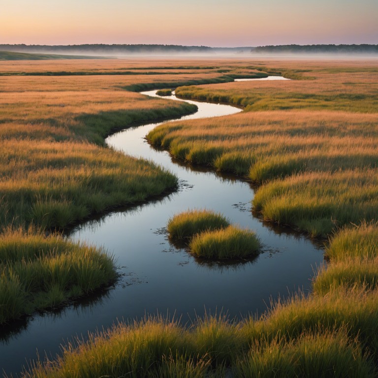 This serene composition uses subtle plucking of an acoustic guitar to paint an auditory picture of the american landscape, evoking feelings of peace and a deep connection with nature.