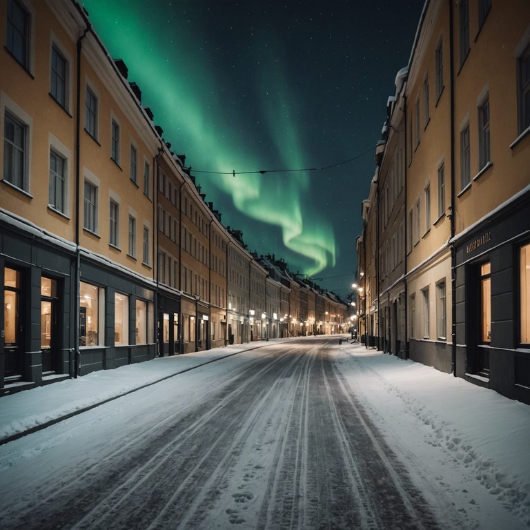 Diving deeper into the finnish winter ambiance, this alternative title emphasizes the ethereal interaction between the northern lights and the serene soundscapes of suomipop. The kantele's melodic resonances offer a soothing journey through sound, guided by the aurora overhead, symbolizing hope and the magic of finnish nature.