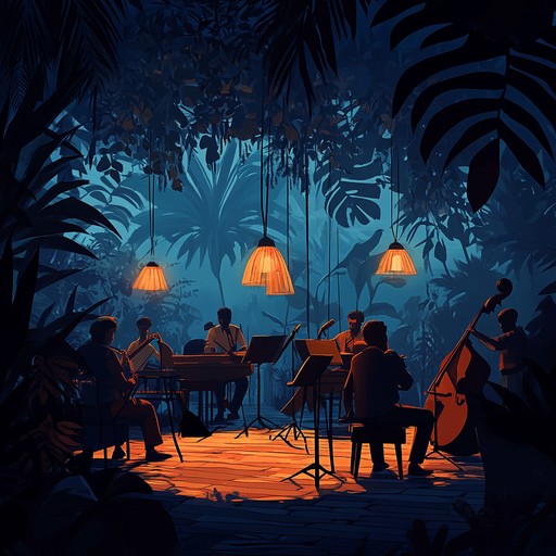 A rhythmically intricate bossa nova piece that creates suspense with its smooth guitar and subtle percussion. The music evokes a tropical night setting, perfect for scenes of intrigue.