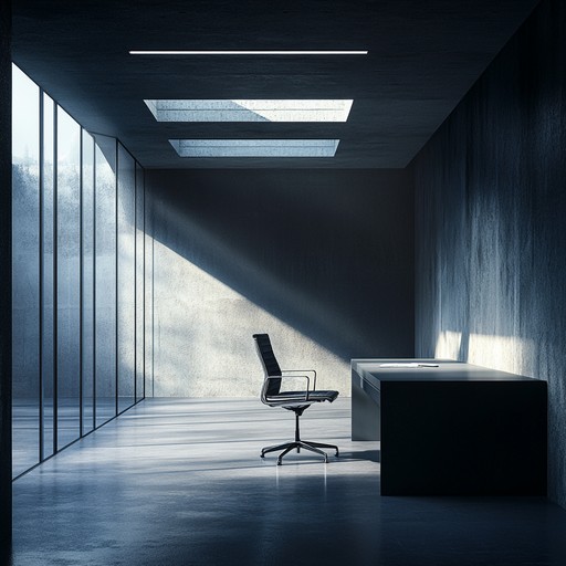 Unsettling corporate track featuring eerie electronic elements, perfect for creating a mysterious, surreal office environment that captivates and unnerves. Ideal for suspenseful scenes in business contexts.