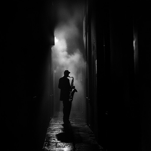 Experience the eerie atmosphere of a midnight rendezvous with this haunting jazz composition. The ghostly sound of the saxophone weaves through a shadowy landscape of minimal percussion and lingering piano notes, invoking images of misty backstreets and spectral figures. Each note descends into a haunting echo, creating an otherworldly ambiance that is perfect for late night reflections or unsettling movie scenes.